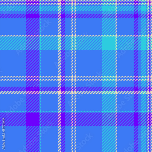 Style tartan plaid seamless, aqua fabric texture background. Magazine check pattern textile vector in blue and bright colors.