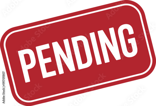 A red pending stamp on a white background