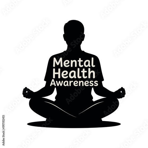 A person meditates in a peaceful yoga pose for mental health awareness
