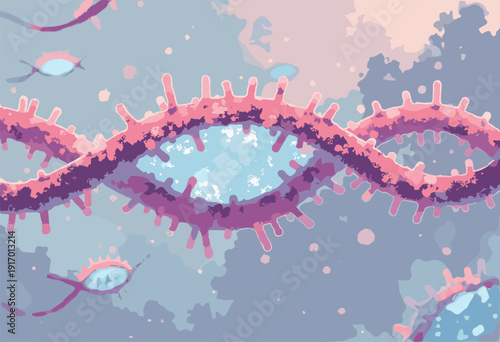 Bacillus anthracis background Boxy rodshaped bacteria arranged chain watermark Very low opacity grey