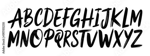 A handwritten alphabet showcasing a variety of letter styles and forms isolated on white background, Vector, illustration