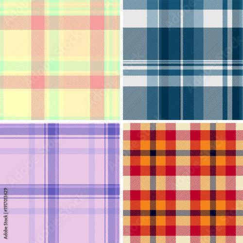 Plaid pack tailored for mens jackets and blazers. Coordinated tartan designs elevate outerwear collections. Vector scalability supports production.