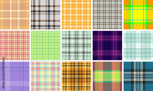 Holiday plaid collection designed for seasonal textiles. The pack works for home decor concepts and soft goods. Seamless vectors repeat evenly.