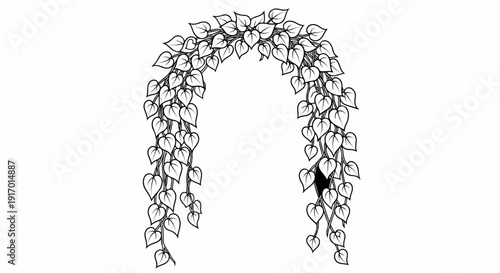 Archway formed by cascading heart-shaped leaves