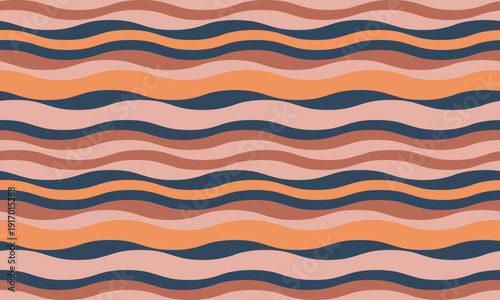Serene, retrostyled wavy stripes in earthy tones. Perfect for textile designs, website backgrounds, or any project needing a calm, vintage vibe.