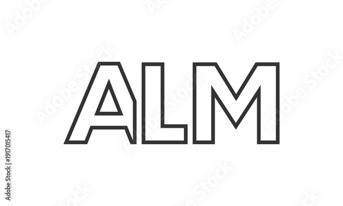 ALM logo design template with strong and modern bold text. Initial based vector logotype featuring simple and minimal typography. Trendy company identity.