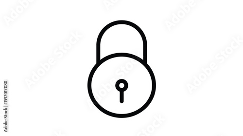 Simple black and white padlock icon symbolizing security and protection.