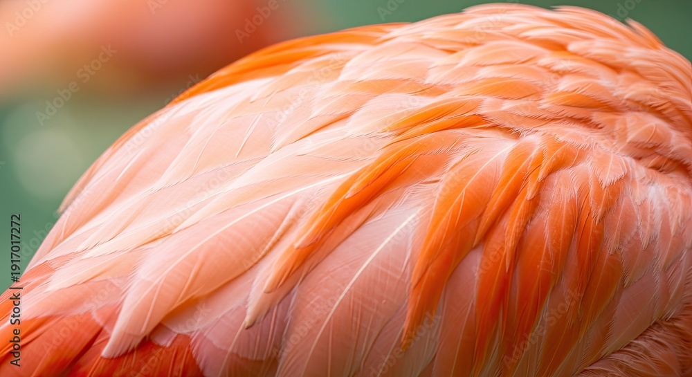 Fototapeta premium A close-up of a bird's vibrant pink and orange feathers