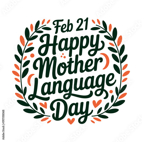 A colorful illustration celebrating Mother Language Day on February 21
