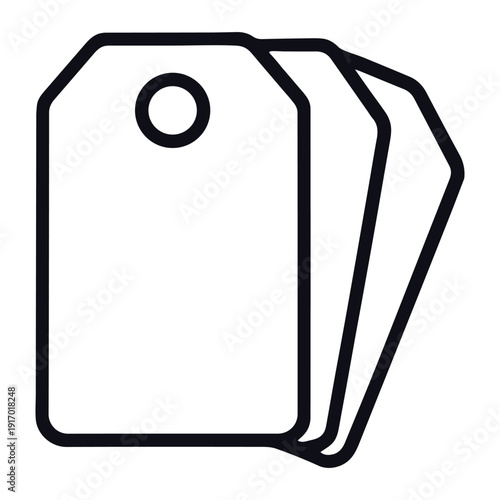 Three blank price tags for shopping and retail