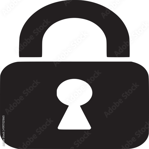 Secure your digital world with this black padlock icon for modern security and protection needs
