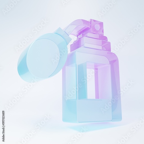Cuadro en lienzo Frosted glass Aftershave bottle with atomizer icon isolated on white background
