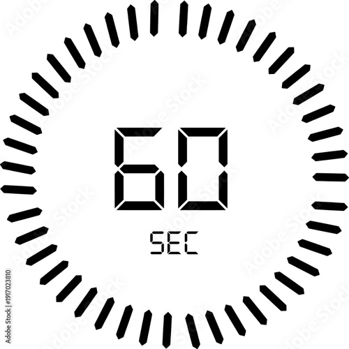 60 Second Countdown Timer Icon vector illustration 
