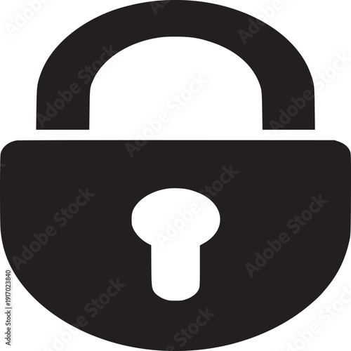 Secure data with a modern black padlock for privacy and protection against cybercrime threats