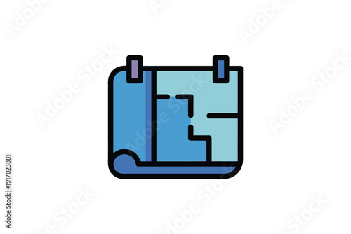 Architectural blueprint rolls display floor plans for new construction.