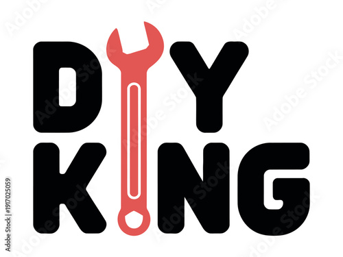 DIY King text logo uses a red wrench graphic to represent repair and construction skills.