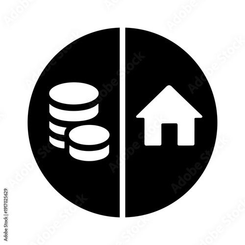 real estate investment mortgage financing solid black icon set vector illustration