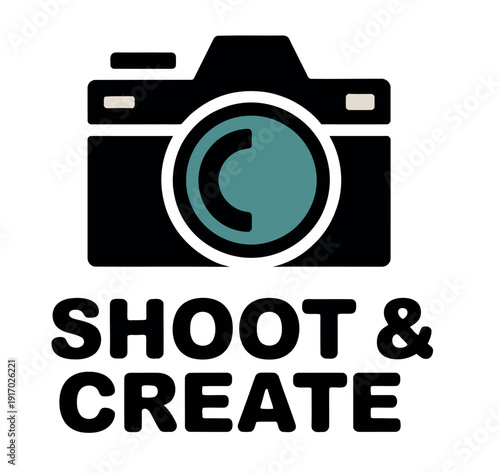 Camera icon above text advertises a photography slogan for creative visual projects.