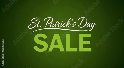 St patrick's day sale advertisement with green background