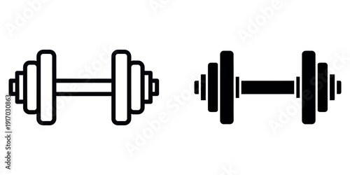 Black and white dumbbell side by side dumbbells weight weights fitness