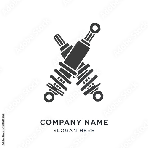 Shock Absorber Logo Design Element Illustration.
