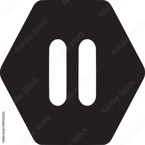 Sleek pause button icon for modern user interface design and app development projects now available
