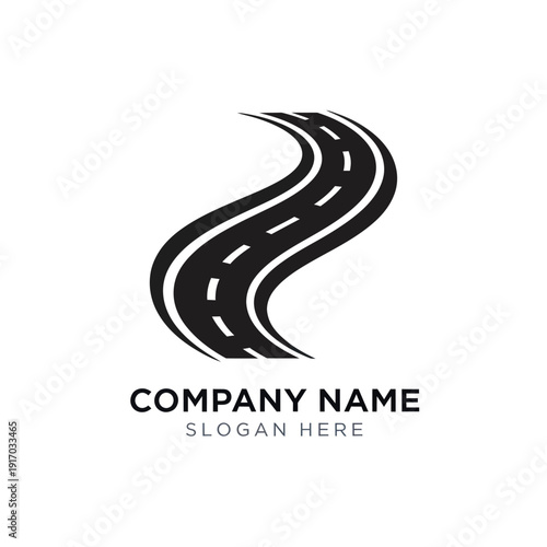 Stylized Road Logo Design Element.