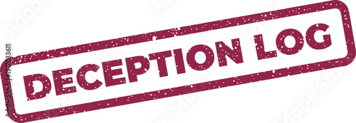 An aged texture stamp showing the words deception log for recording errors or false entries