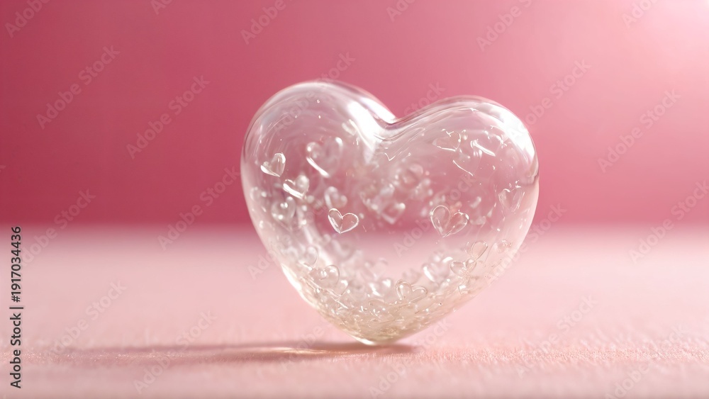 Fototapeta premium Crystal Heart on Soft Surface