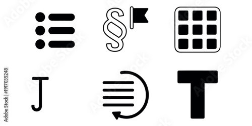 Black and white text formatting and alignment option alignment options typography layout