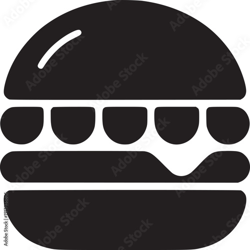 Bold burger icon craving attention for your diner menu or fast food promotion with simple elegance