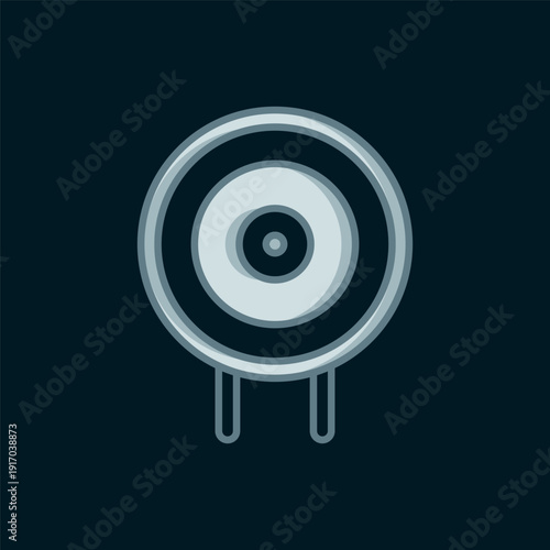 Line Target sport icon isolated on black background. Clean target with numbers for shooting range or shooting. Flat filled outline style with shadow. Vector