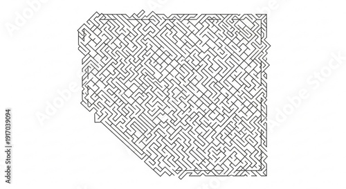 A black and white vector graphic illustration of the state of Nevada in a geometric pattern design