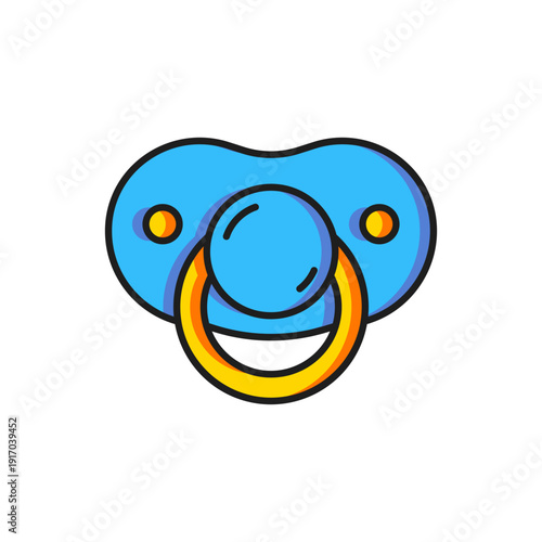 Color Baby dummy pacifier icon isolated on white background. Toy of a child. Flat filled outline style with shadow. Vector