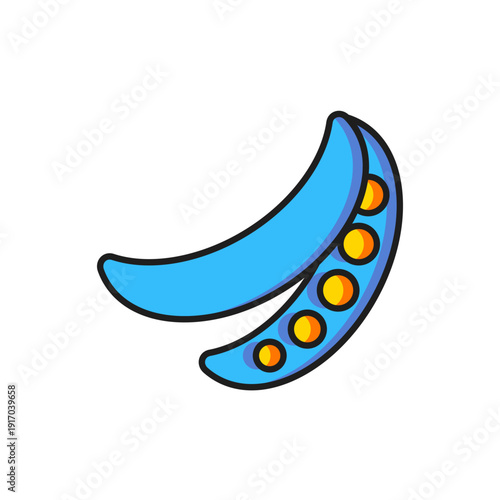 Color Green peas icon isolated on white background. Flat filled outline style with shadow. Vector