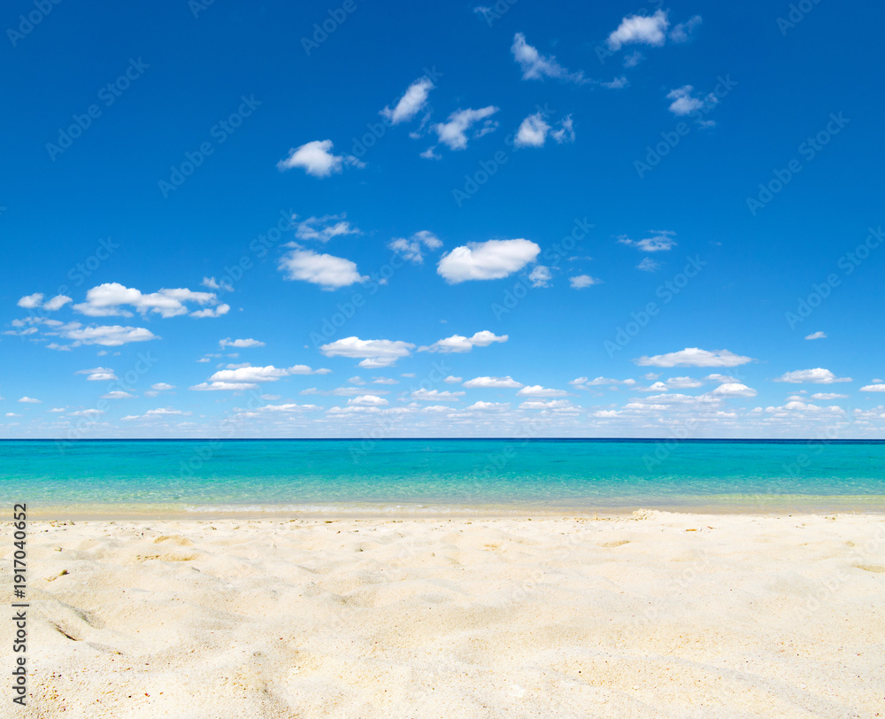 Obraz premium Blue Sky background with tiny Clouds. Panorama background