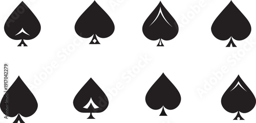 black spade playing card suit symbol set