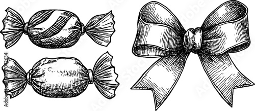 Vintage confectionery badge and candy design for packaging and labels