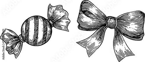 Vintage confectionery badge and candy design for retro branding