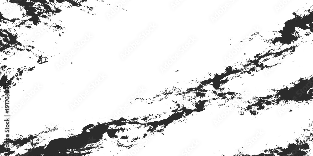 Fototapeta premium A grunge black ink splat background featuring a dirty paint splatter texture with a spray stain border and vector art silhouette pattern on paper