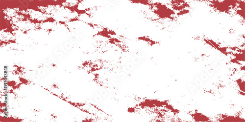 Red paint background with grunge ink splat textures and a watercolor blood splash design creates a vibrant red art illustration pattern for a decorative wallpaper backdrop