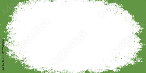 A lush green grass background features a decorative floral border and nature-inspired leaf ornaments, creating a vibrant spring foliage frame for a summer plant vector illustration design