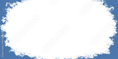 An elegant blue grunge Christmas frame featuring a winter background with snowflakes, frost patterns, and festive holiday ornaments creates a cold season celebration card design with a snowy ice borde