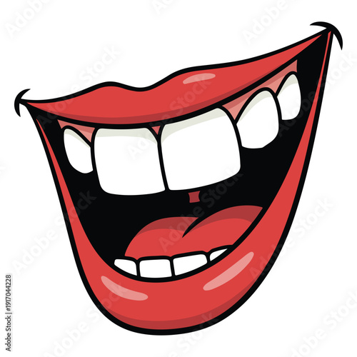 Cartoon Mouth Illustration Lips and Tongue Expression