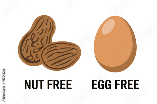 Nut free and egg free labels indicate common food allergy avoidance for.