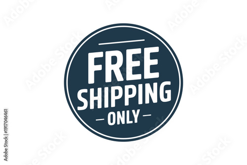 A dark blue circular stamp indicates free shipping availability for online.