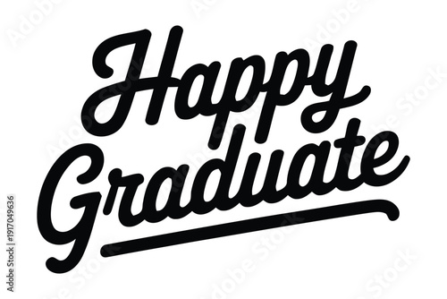Happy Graduate text graphic for celebrations and achievements