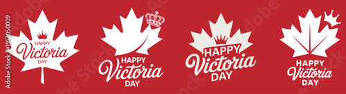 Happy Victoria Day Canada celebration maple leaf design elements  various styles and layouts