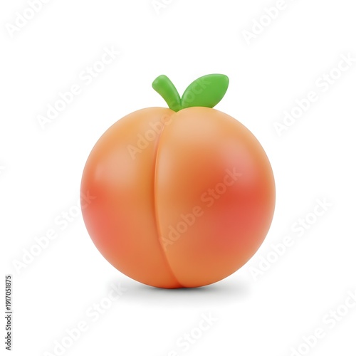 peach on white background