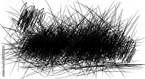 A black scribble illustration on a white background, representing chaos and creativity